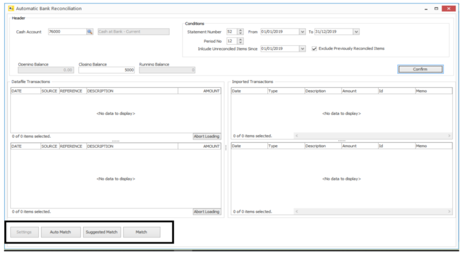 Datafile New Automatic Bank Reconciliation for 2021 Screenshot